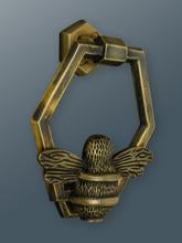 Brass Honeycomb Bee Door Knocker - Heritage Brass Finish