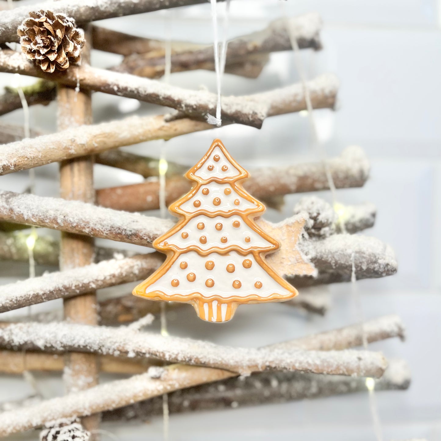 Ceramic Christmas Cookie Cut Out Hanging Decorations