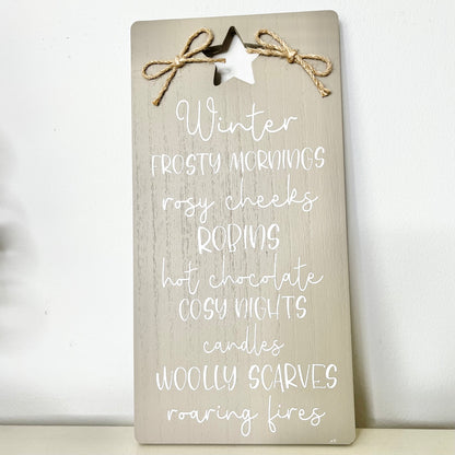 A Winter Plaque with Quote from Fig and Rose.