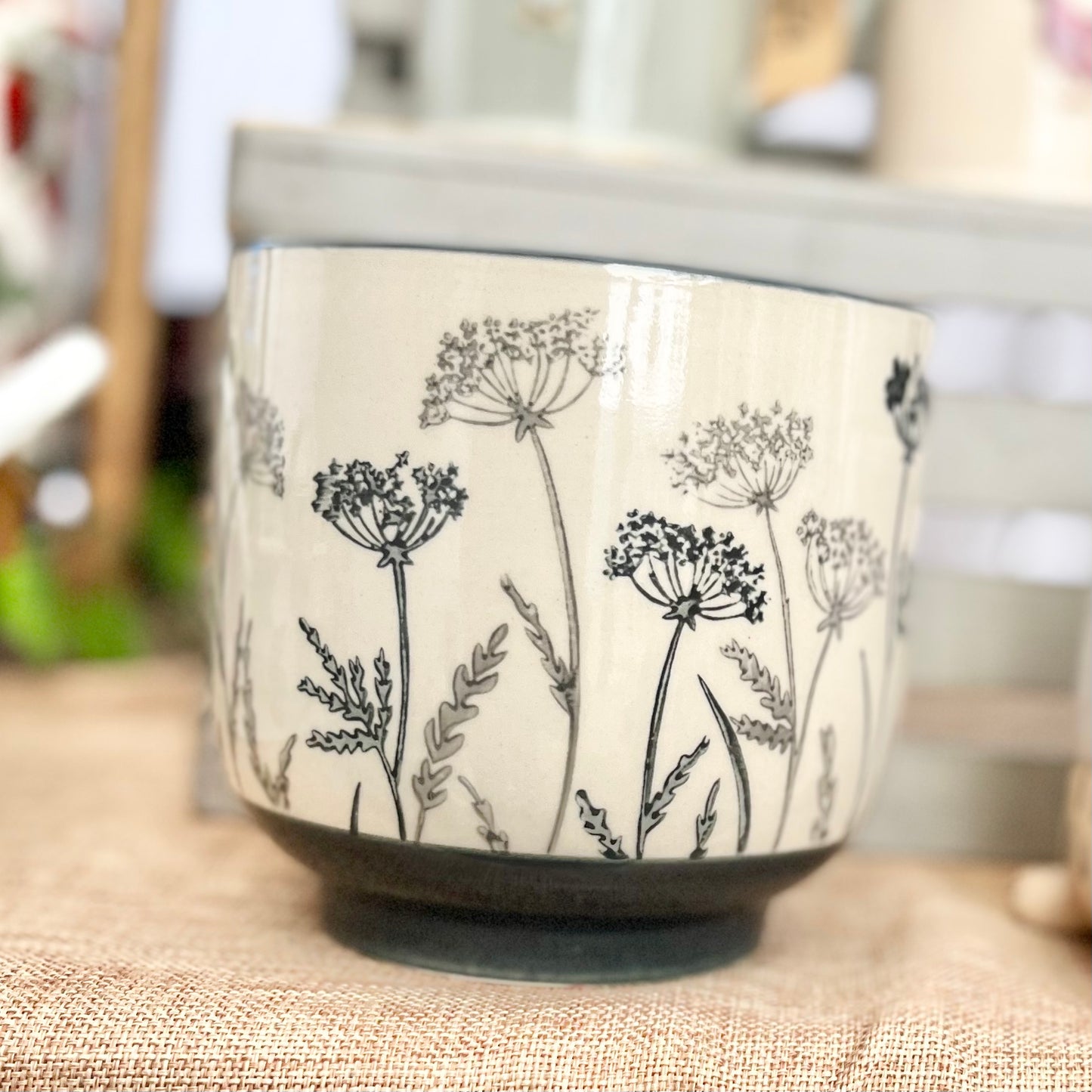 Plant Pot - Cow Parsley Print from Fig and Rose