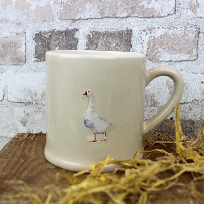 Goose Mug | Stoneware Mug | Embossed Goose Mug | Cream Mug