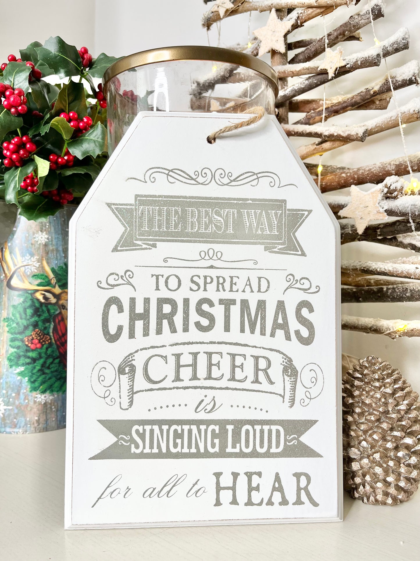 White Christmas Plaque with Quote
