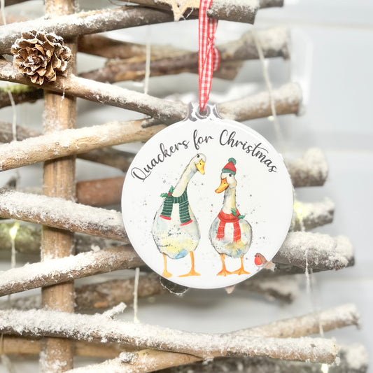 Duck Christmas Tree Decorations - Ceramic