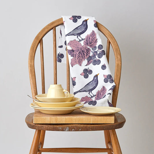 Thornback & Peel Tea Towel - Blackbird & Bramble from Fig and Rose